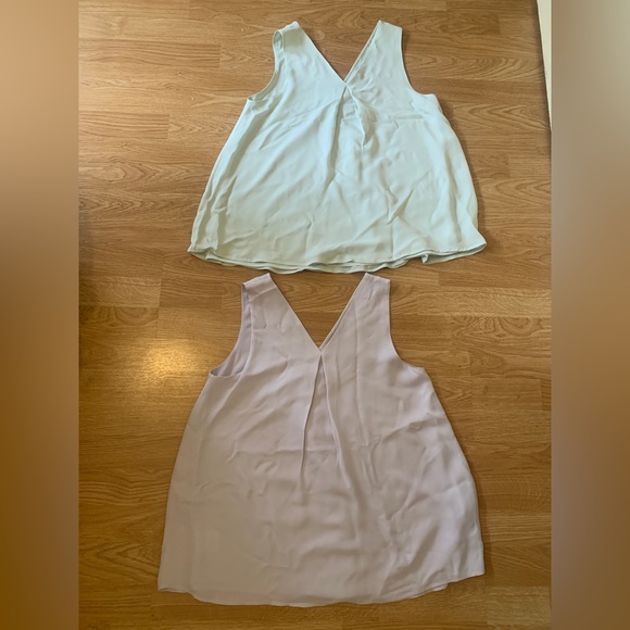 Two Theory Silk Tops - Petite, one green top and one purple top - Picture 6 of 6